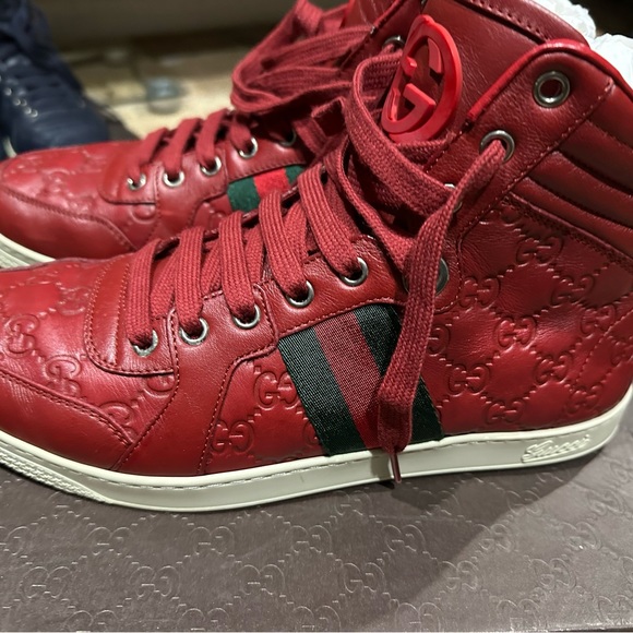 Men’s Gucci hightop sneakers guccissima like new - Picture 7 of 10